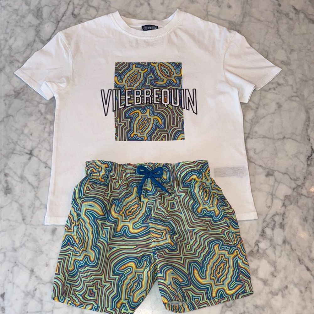 VILEBREQUIN Boys Swim Trunks with Matching shirt set